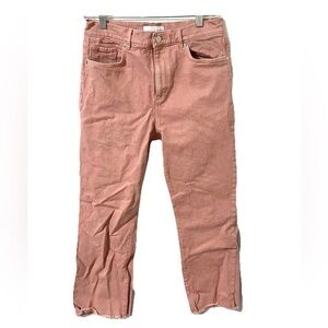 Made and Loved LOFT High Waist Straight Crop Jean Pink Salmon Size 28/6
